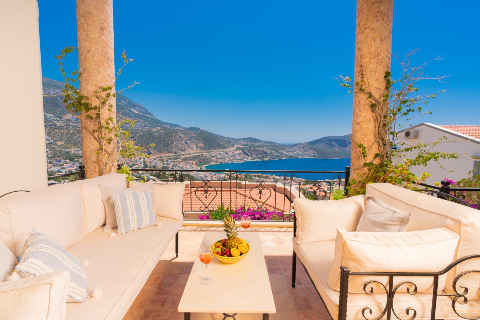 Garden seating area in Villa Salice, villa holidays in Kalkan, Turkey