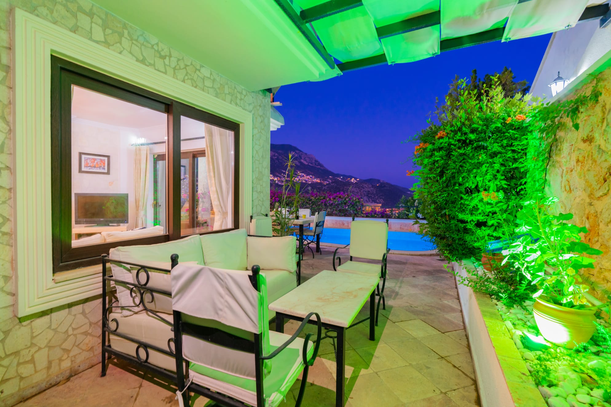 Outdoor seating area at Villa Salice, villa holidays in Kalkan, Turkey