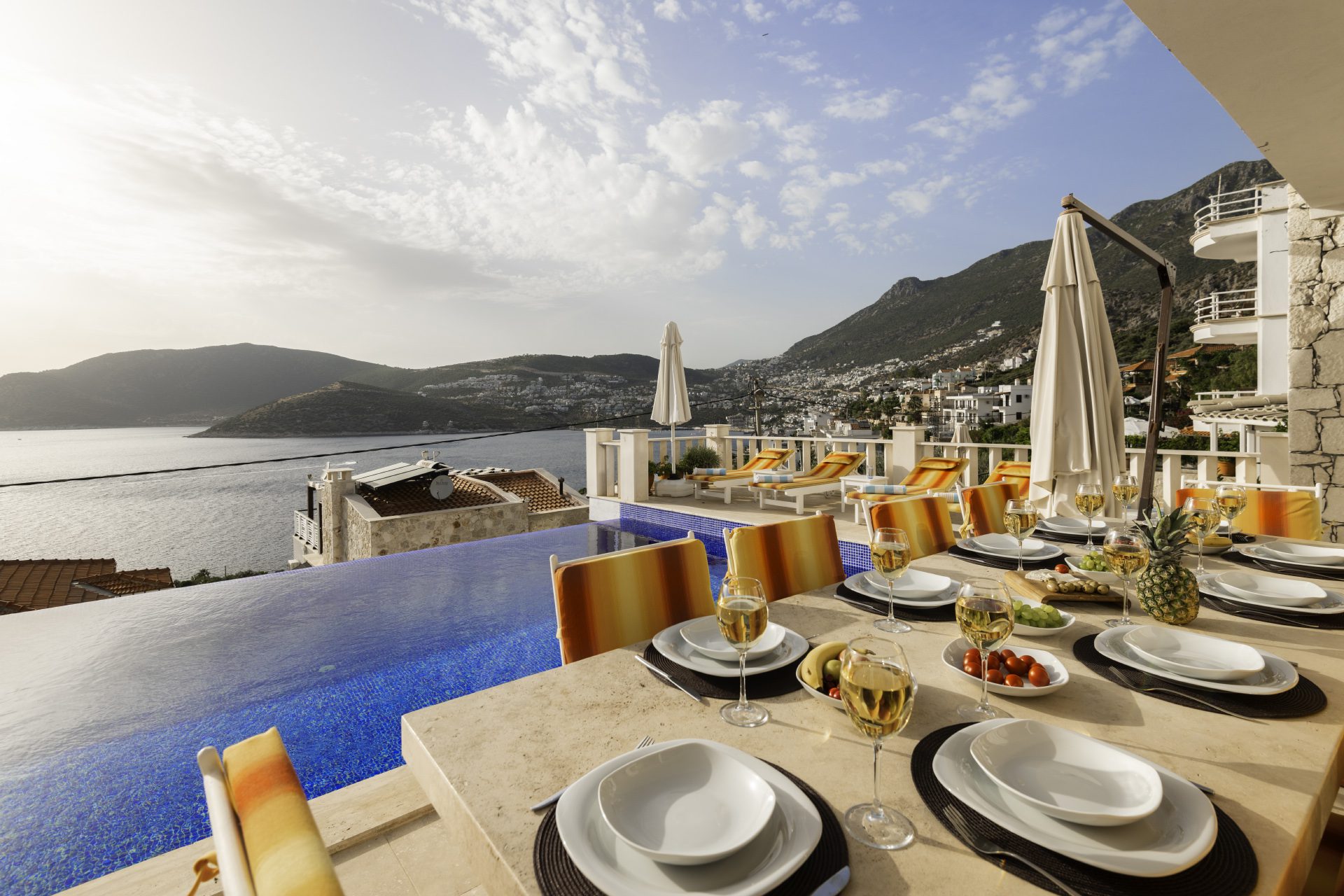 Outdoor dining area at Villa Ketchy, villas to rent in Kalkan, Turkey