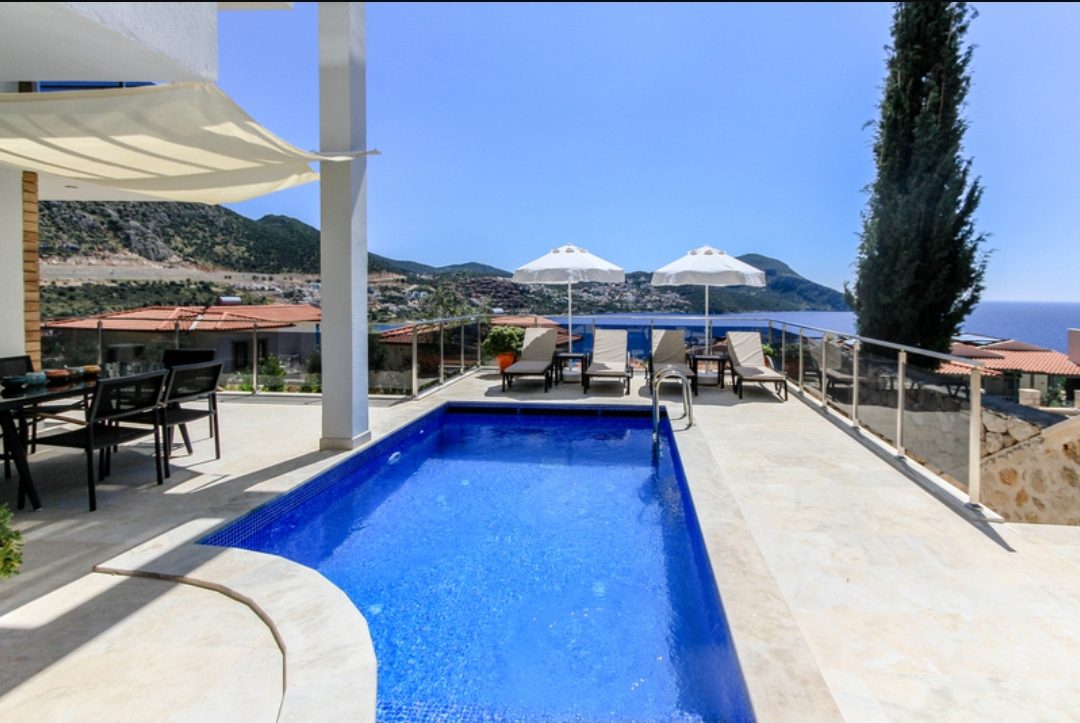 Outdoor pool in Zenato Apartment, villas to rent in Kalkan, Turkey
