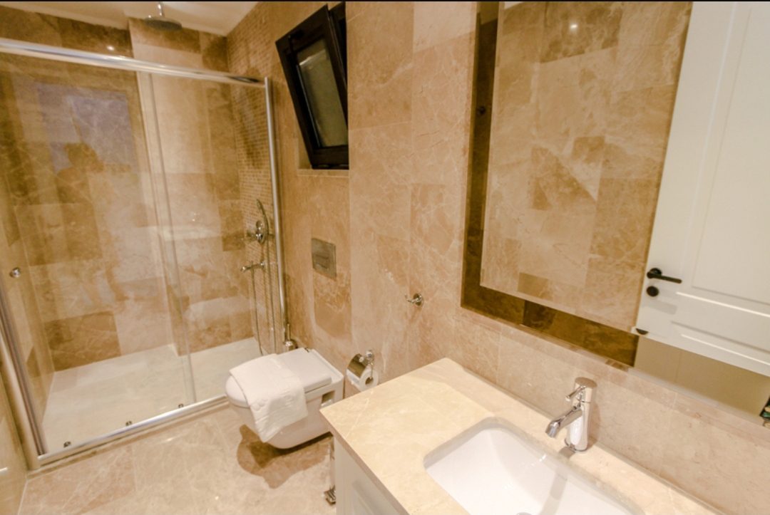 Bathroom in Zenato Apartment, villas to rent in Kalkan, Turkey
