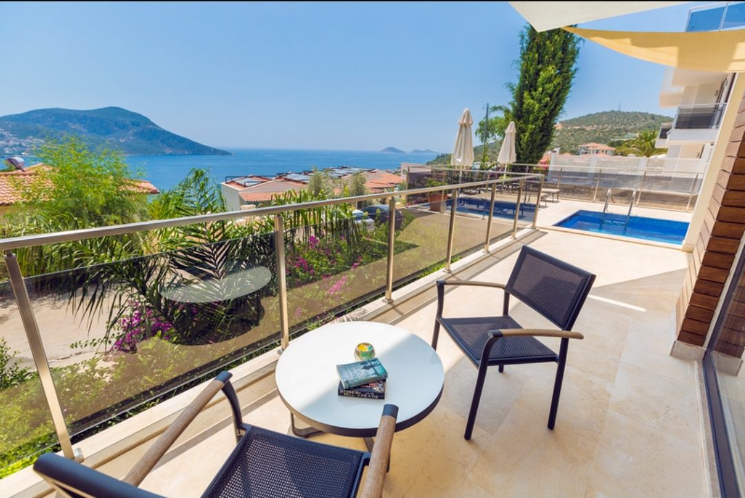 Outdoor seating area at Zenato Apartment, villas to rent in Kalkan, Turkey