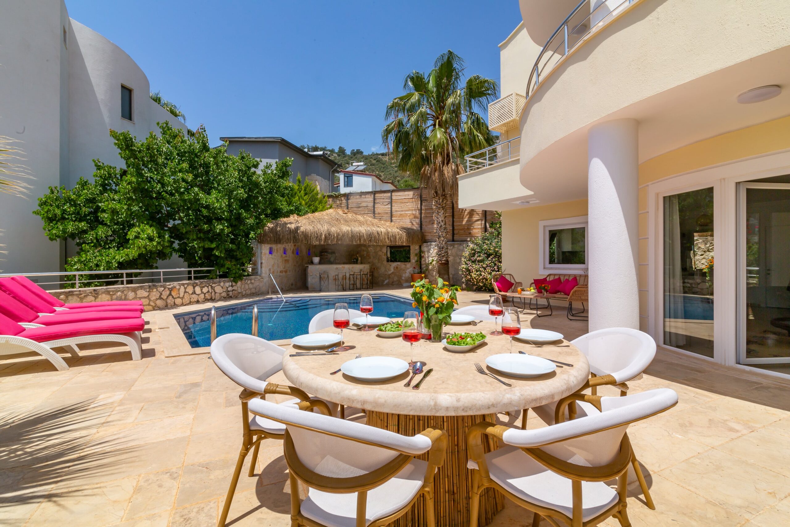 Outdoor dining area at The Grove, villas to rent in Kalkan, Turkey