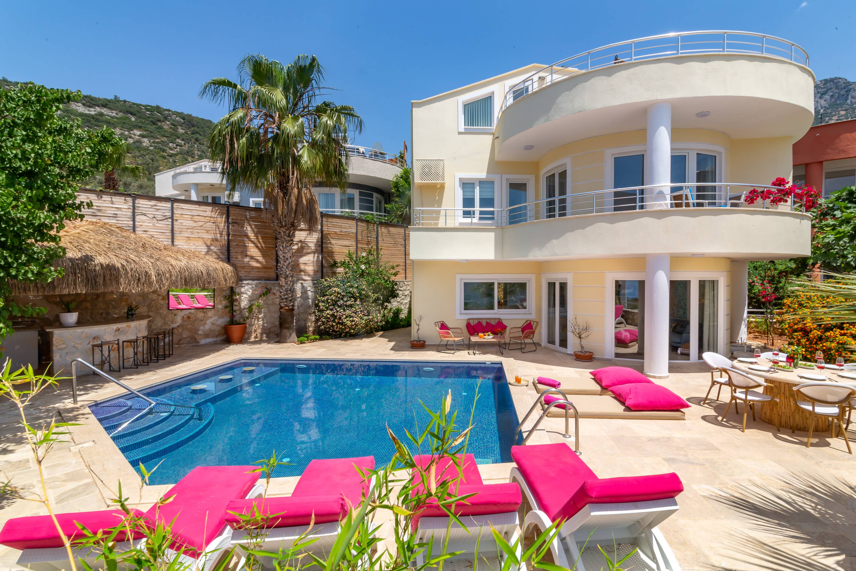 Outdoor pool with bar at The Grove, villas to rent in Kalkan, Turkey