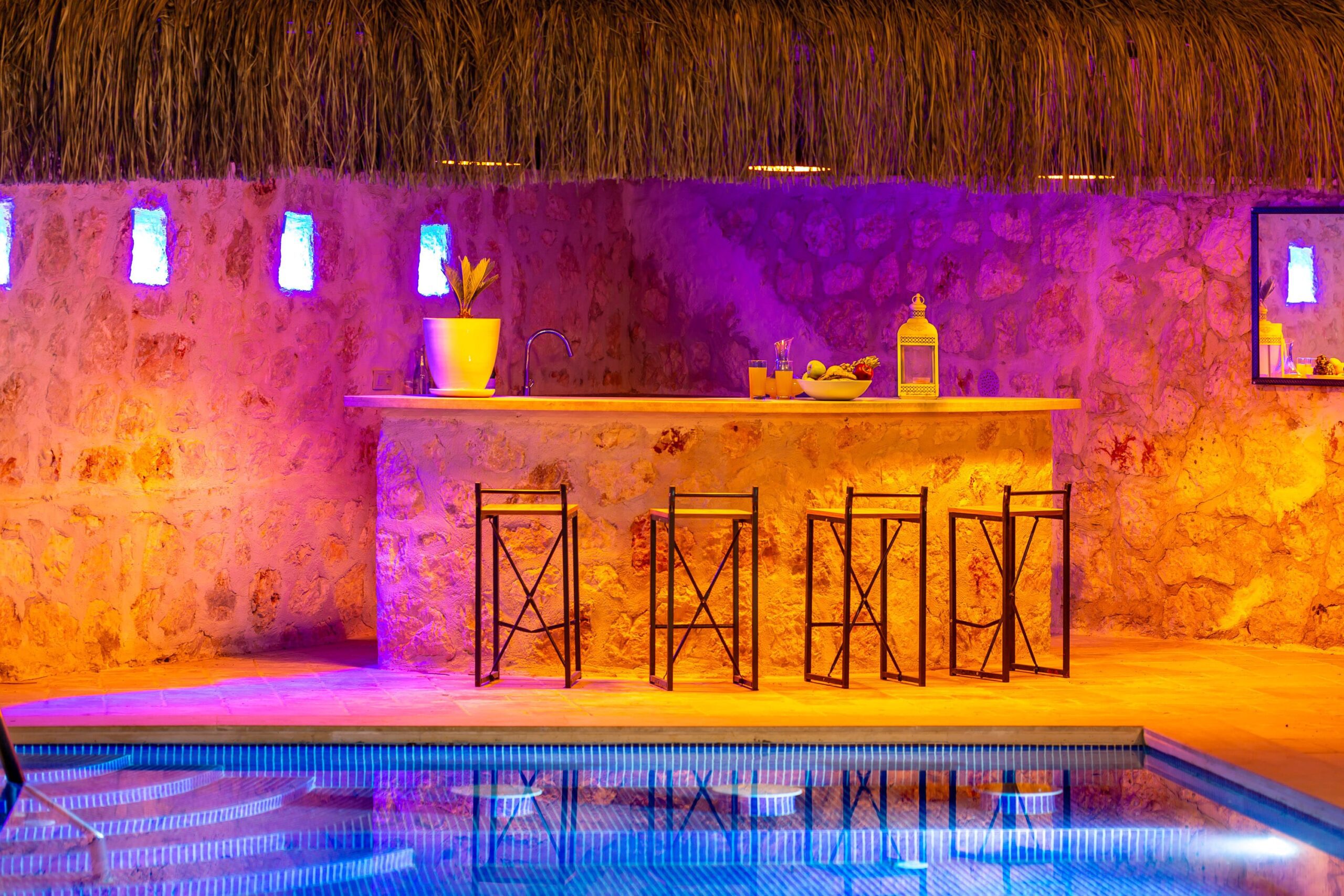 Outdoor bar by pool at The Grove, villas to rent in Kalkan, Turkey