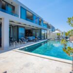 Outdoor pool and sun loungers at Villa Ravello, villas to rent in Kalkan, Turkey