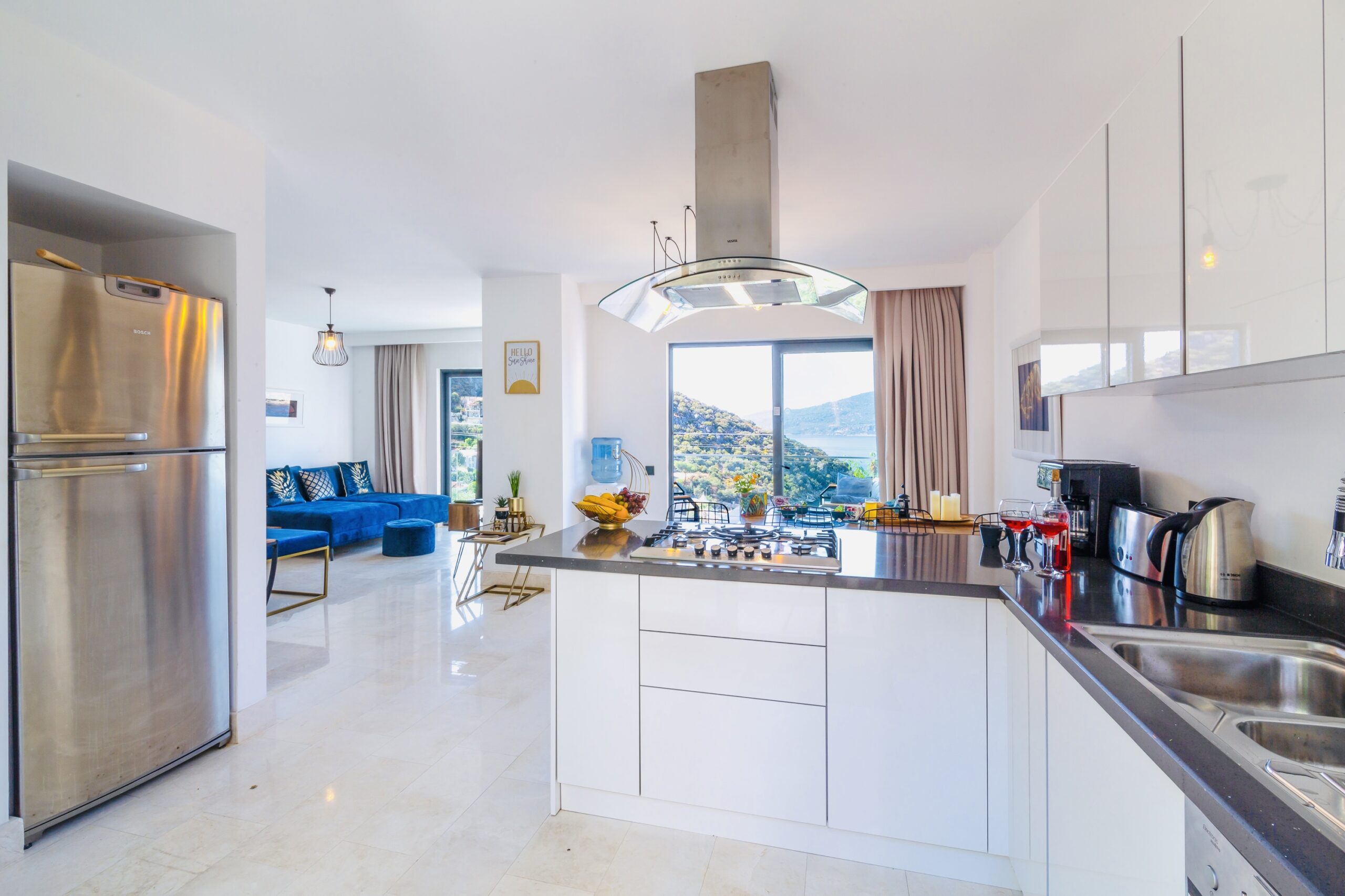 Fully-equipped kitchen in Villa Kisla Falls, villas to rent in Kalkan, Turkey