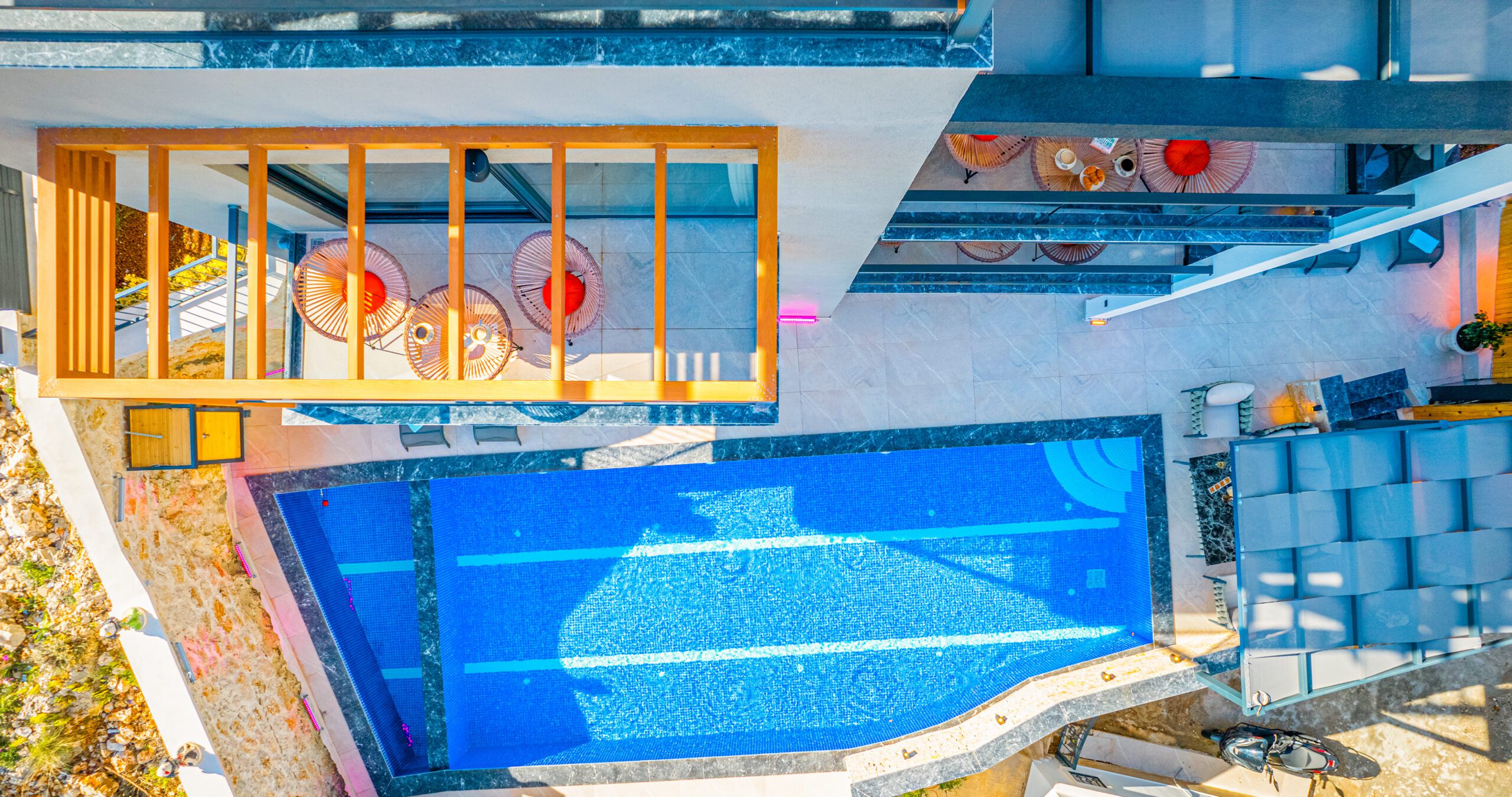Birdseye view of Villa Tekin, villa holidays in Kalkan, Turkey