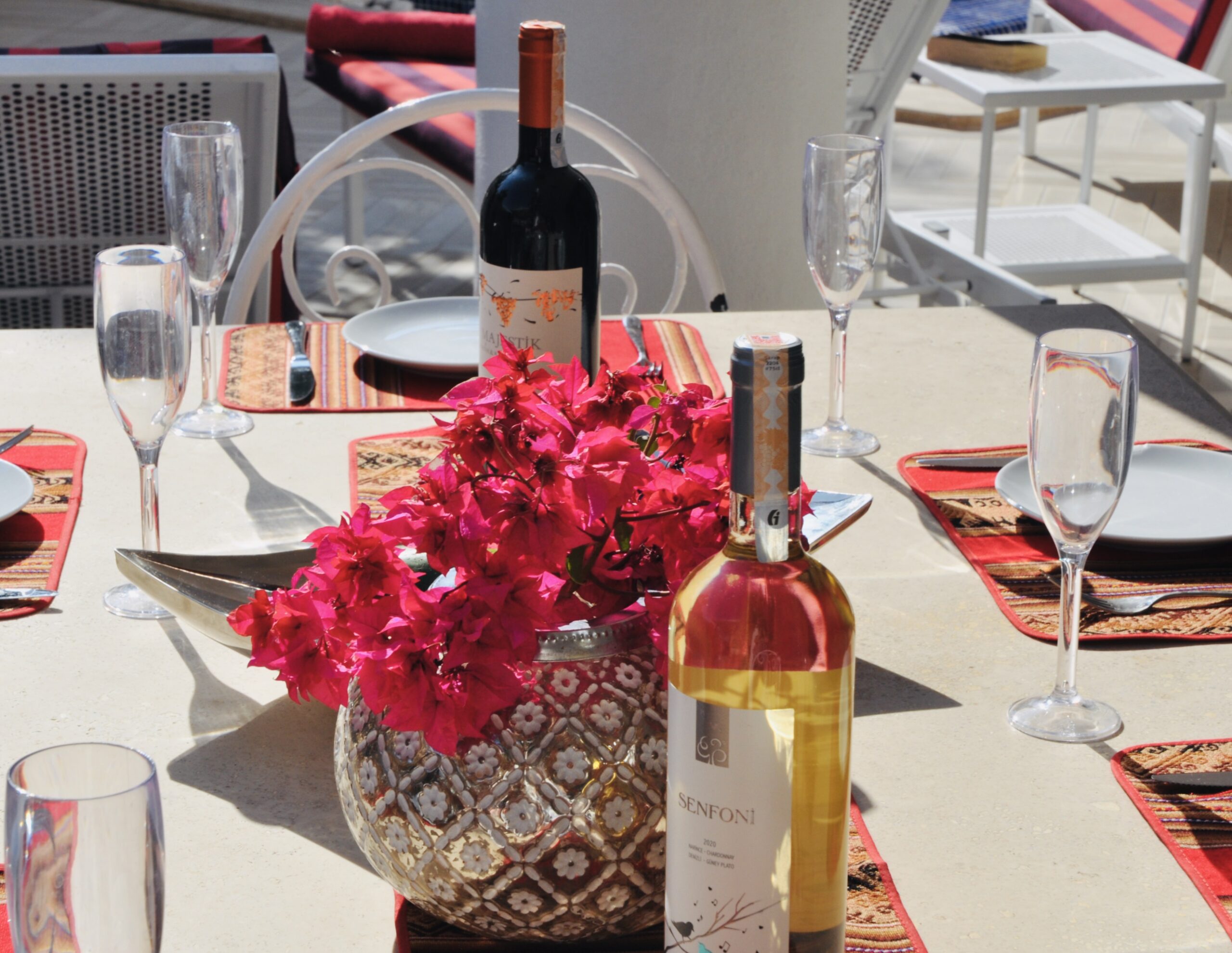 Outdoor dining area at Villa Kirmizi Lale, holiday villas in Kalkan, Turkey