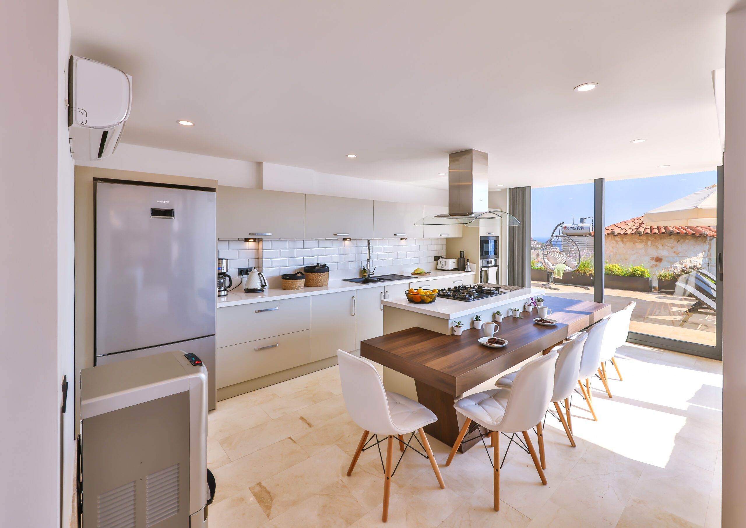Kitchen with garden access in Villa Sura, holiday villas to rent in Kalkan, Turkey