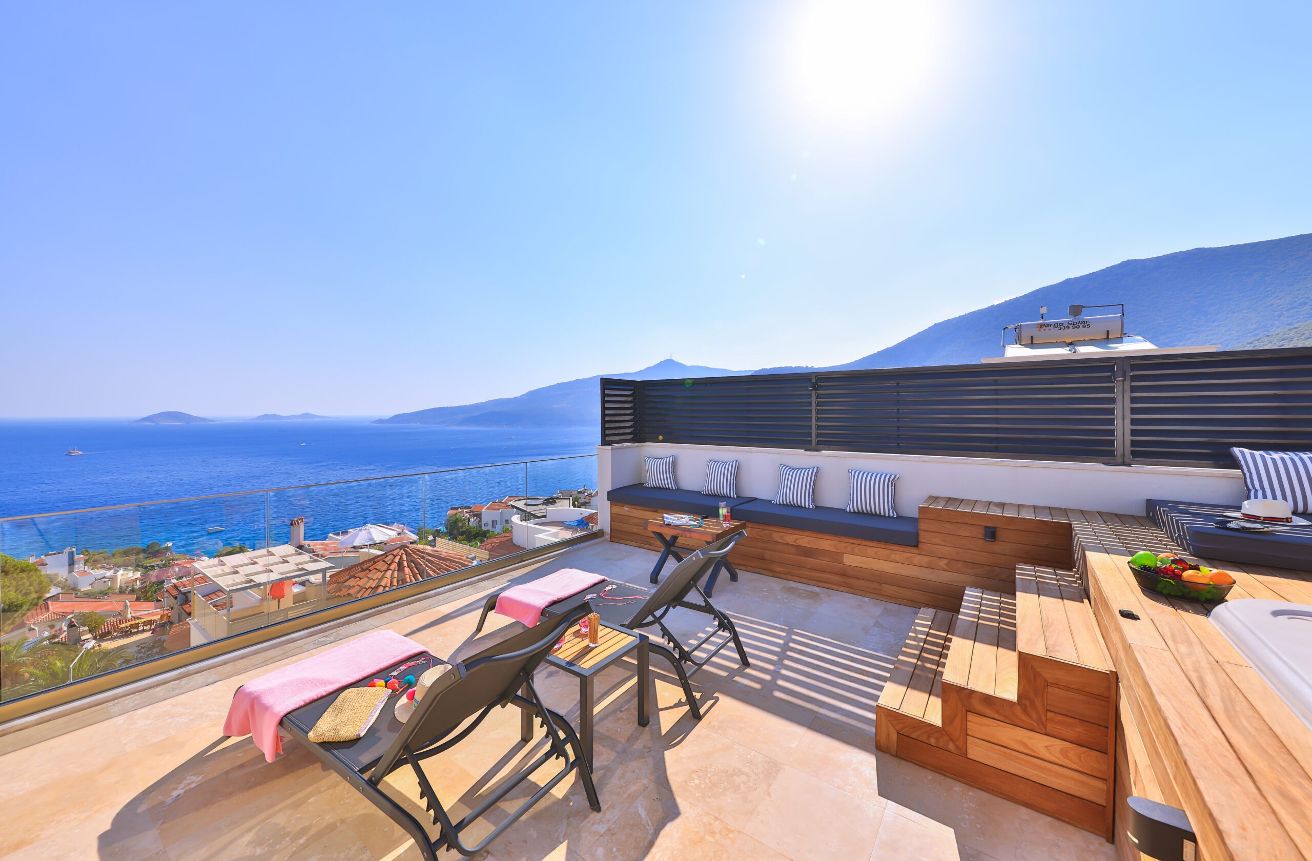 View from Villa Sura, holiday villas to rent in Kalkan, Turkey