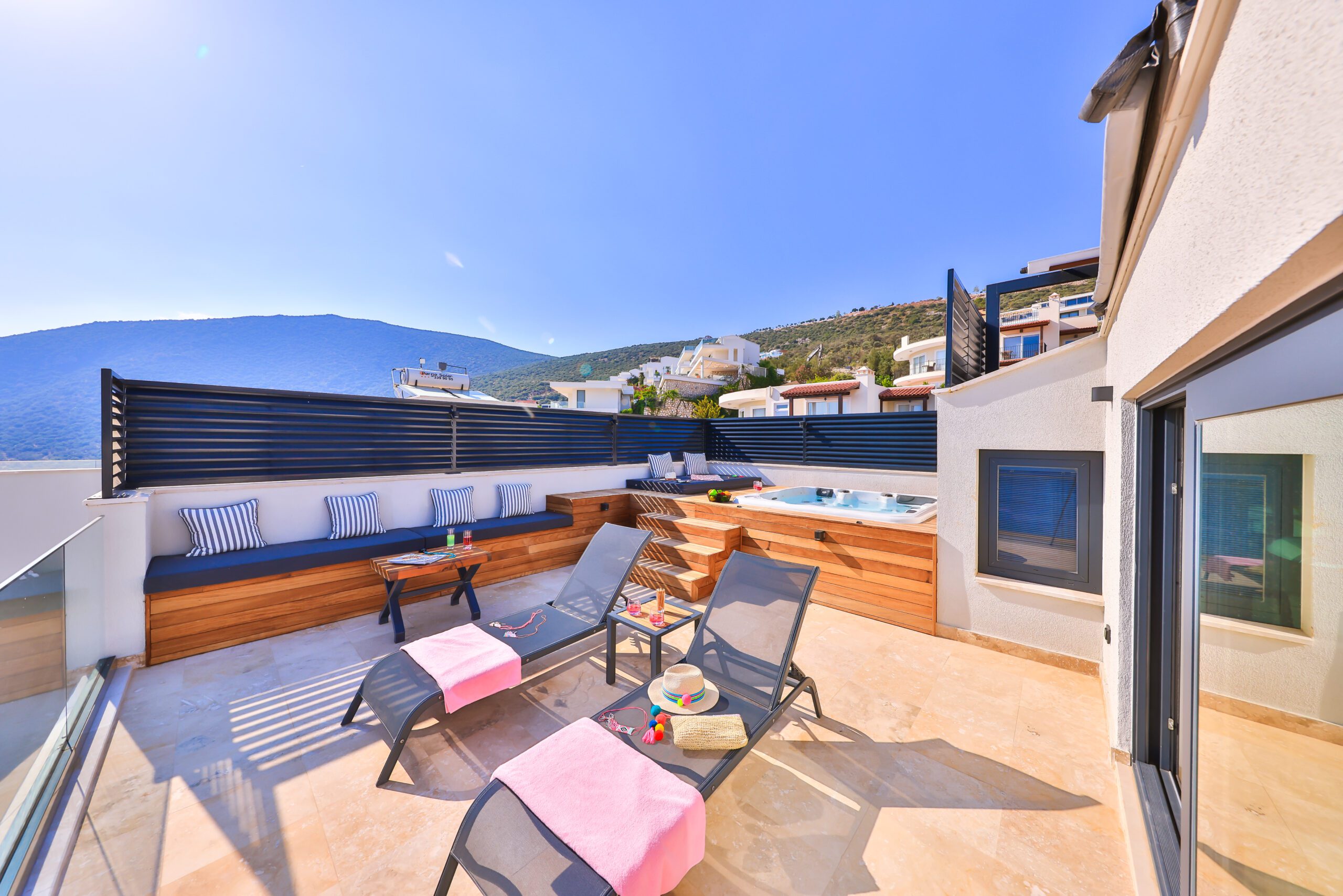 Outdoor hot tub at Villa Sura, holiday villas to rent in Kalkan, Turkey