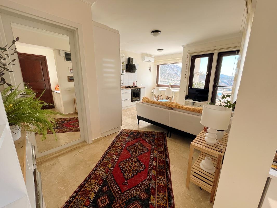 Kitchen and lounge in Amore Apartment, holidays in Kalkan, Turkey