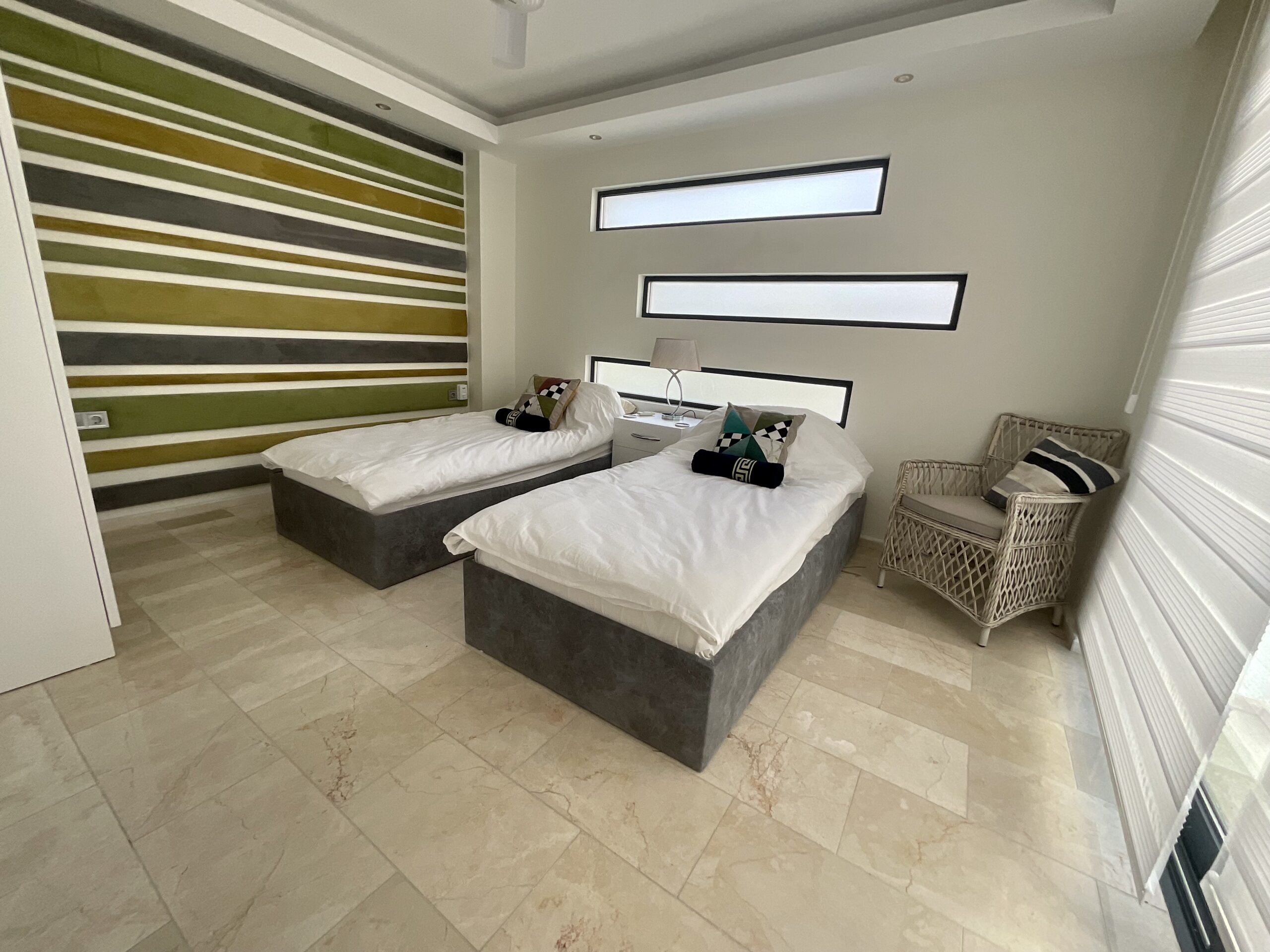 Twin bedroom in Villa Calypso, villa holidays in Kalkan, Turkey