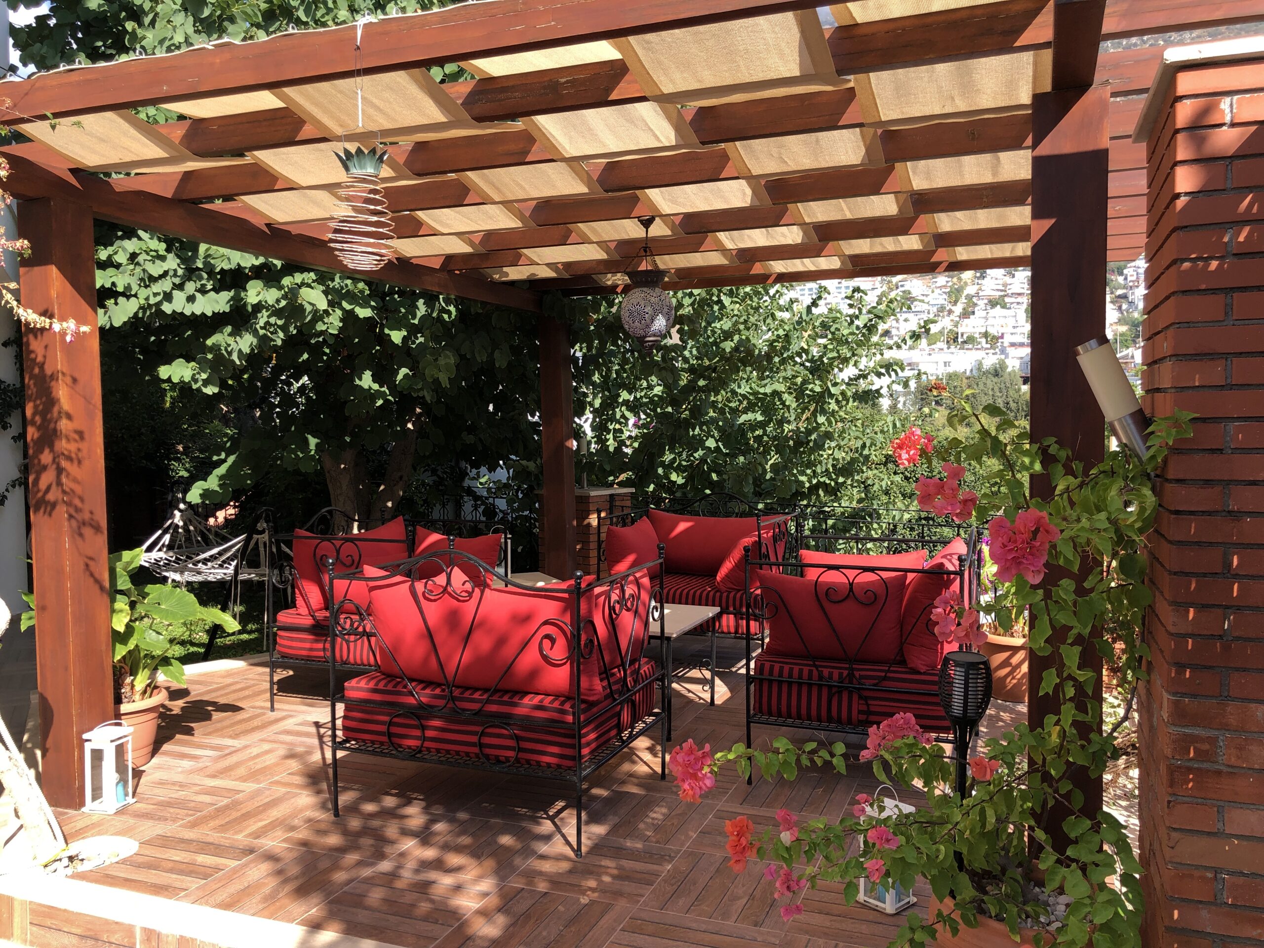 Outdoor seating area at Villa Kirmizi Lale, holiday villas in Kalkan, Turkey