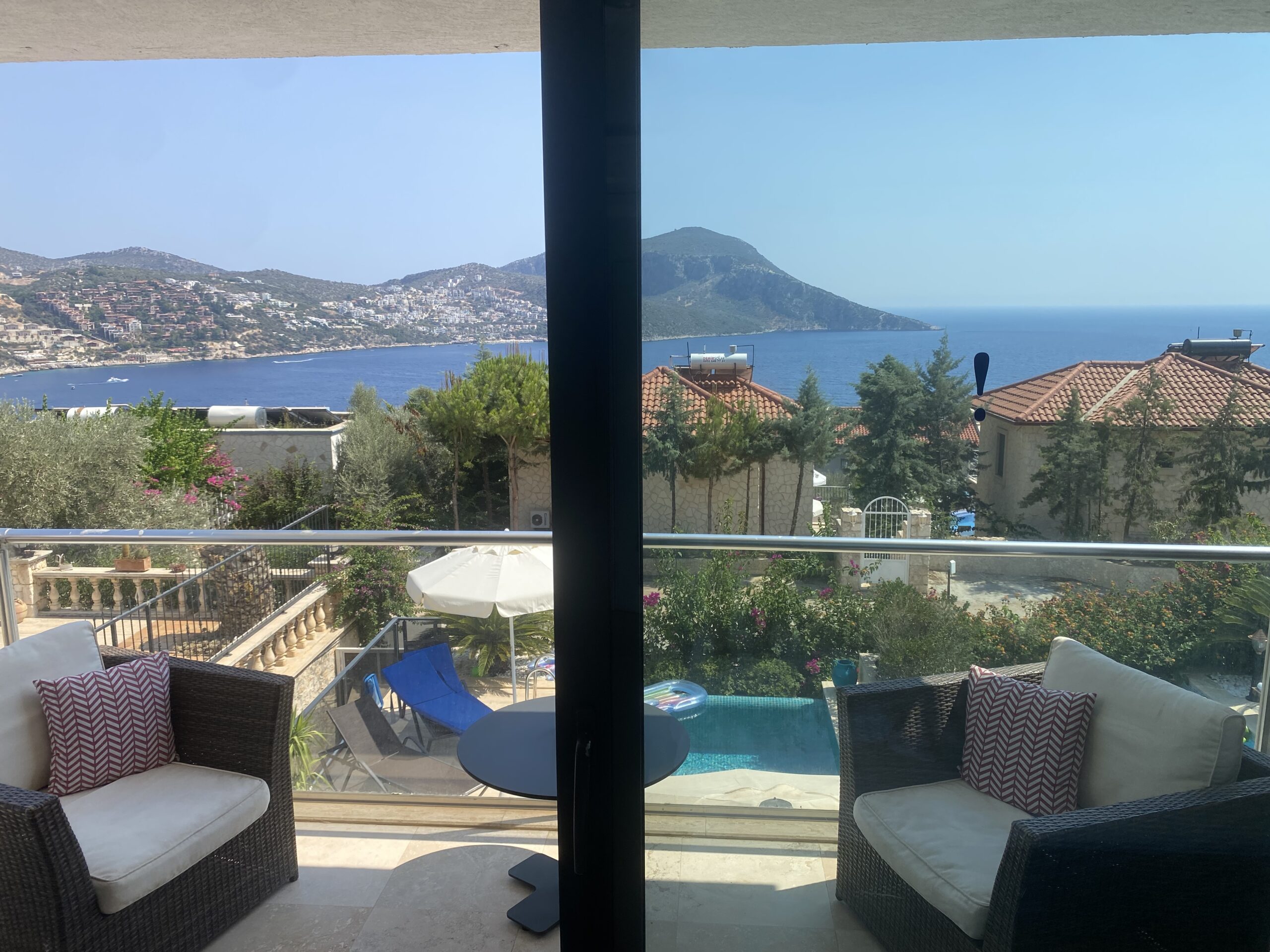 Balcony seating at Villa Calypso, villa holidays in Kalkan, Turkey