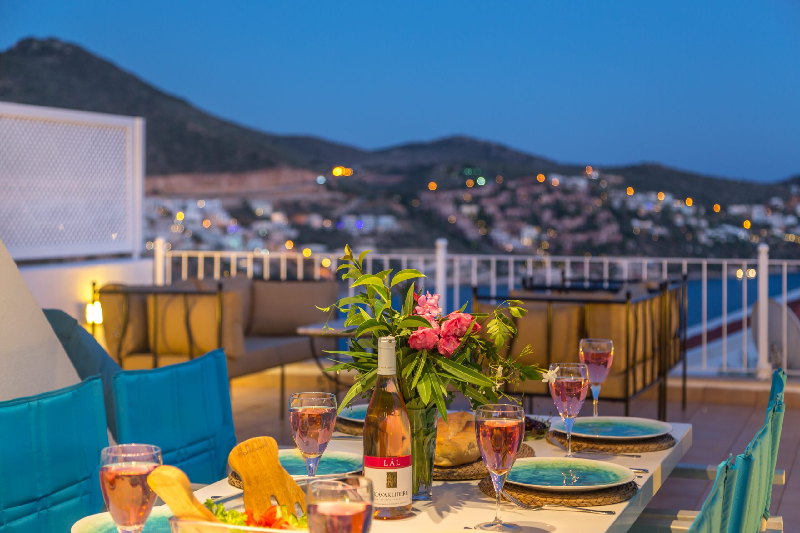 Outdoor dining area at Villa Amelia, villas to rent in Kalkan, Turkey