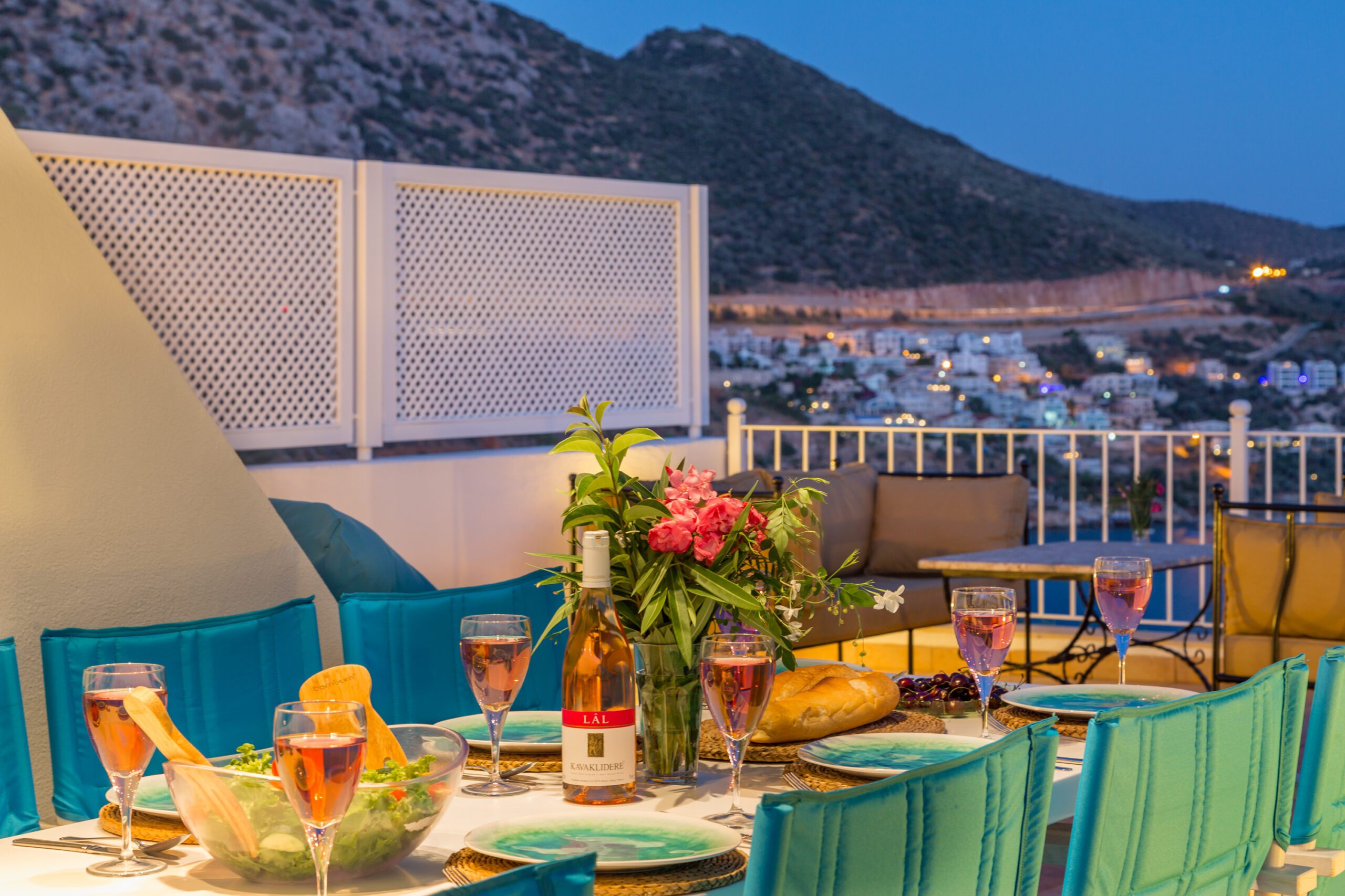 Outdoor dining area at Villa Amelia, villas to rent in Kalkan, Turkey
