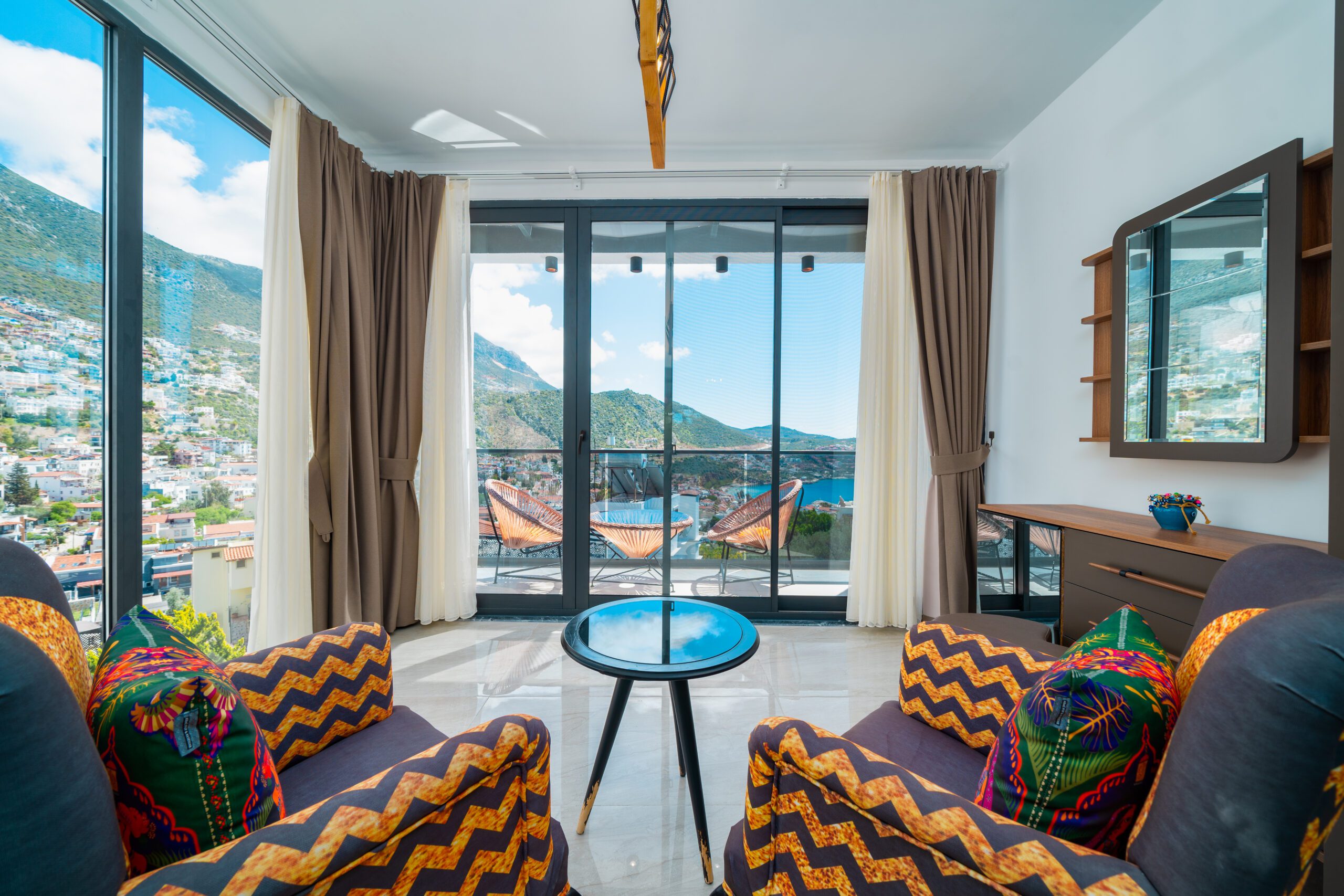 Large bedroom with balcony at Villa Tekin, villa holidays in Kalkan, Turkey