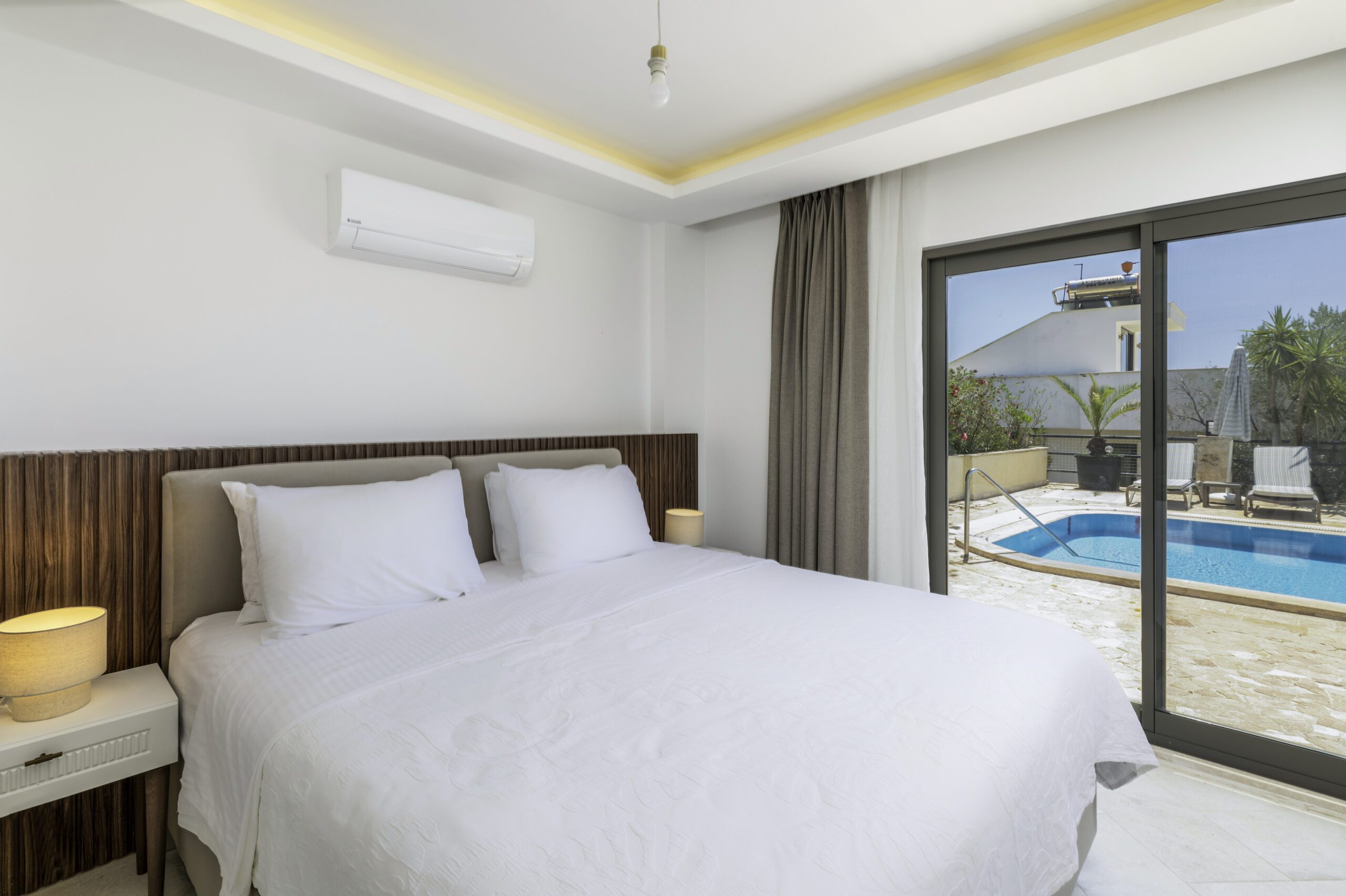 Double bedroom with garden access in Villa Bahce, villas to rent in Kalkan, Turkey