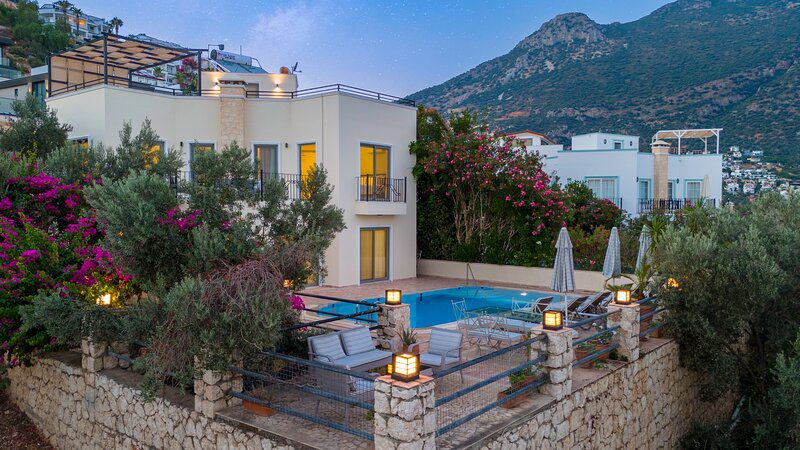 Front view of Villa Bahce, villas to rent in Kalkan, Turkey