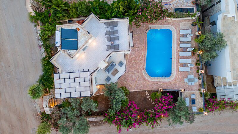 Birdseye view of Villa Bahce, villas to rent in Kalkan, Turkey