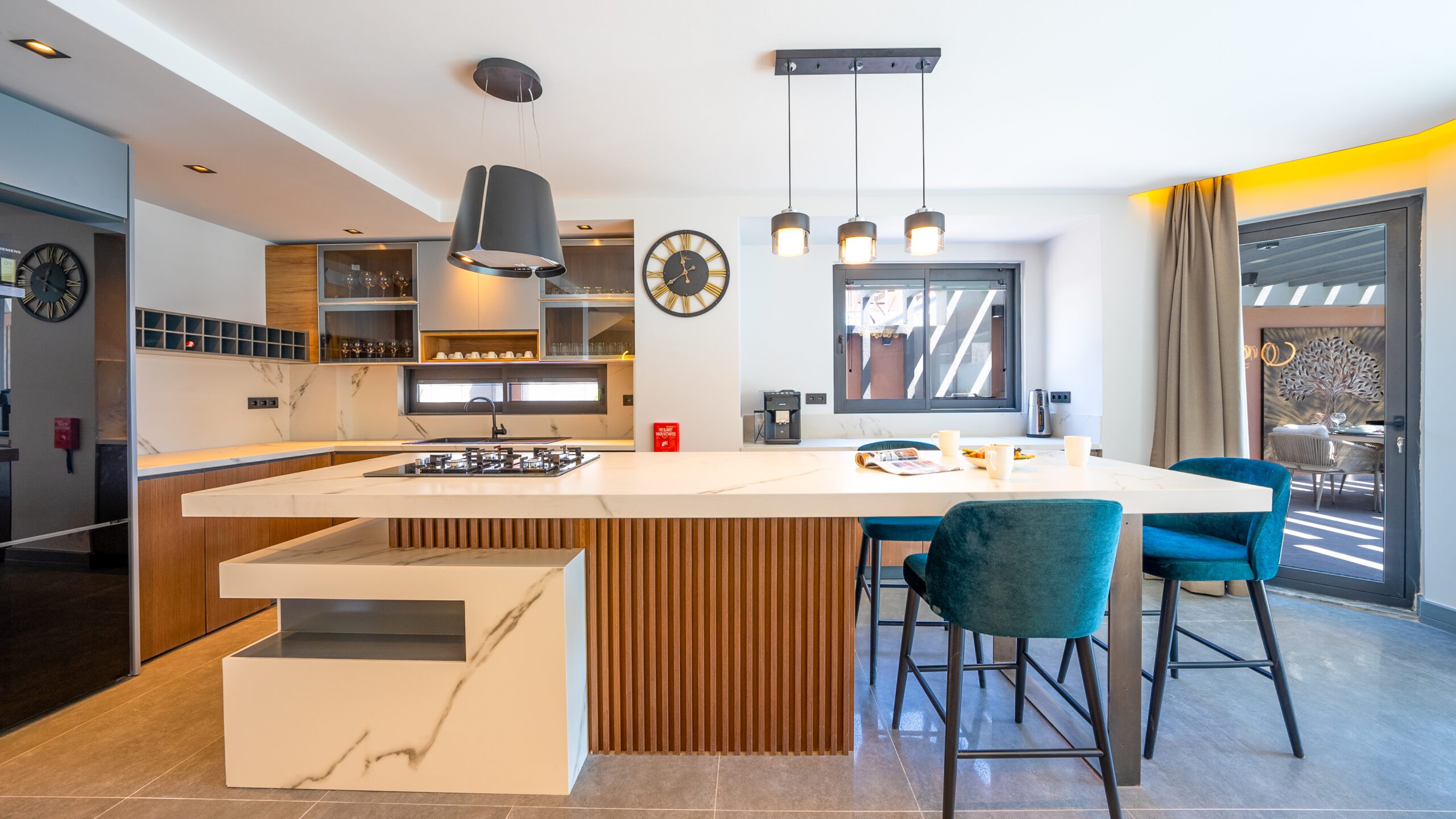 Fully-equipped kitchen and breakfast bar in Villa Nova, villa holidays in Kalkan, Turkey