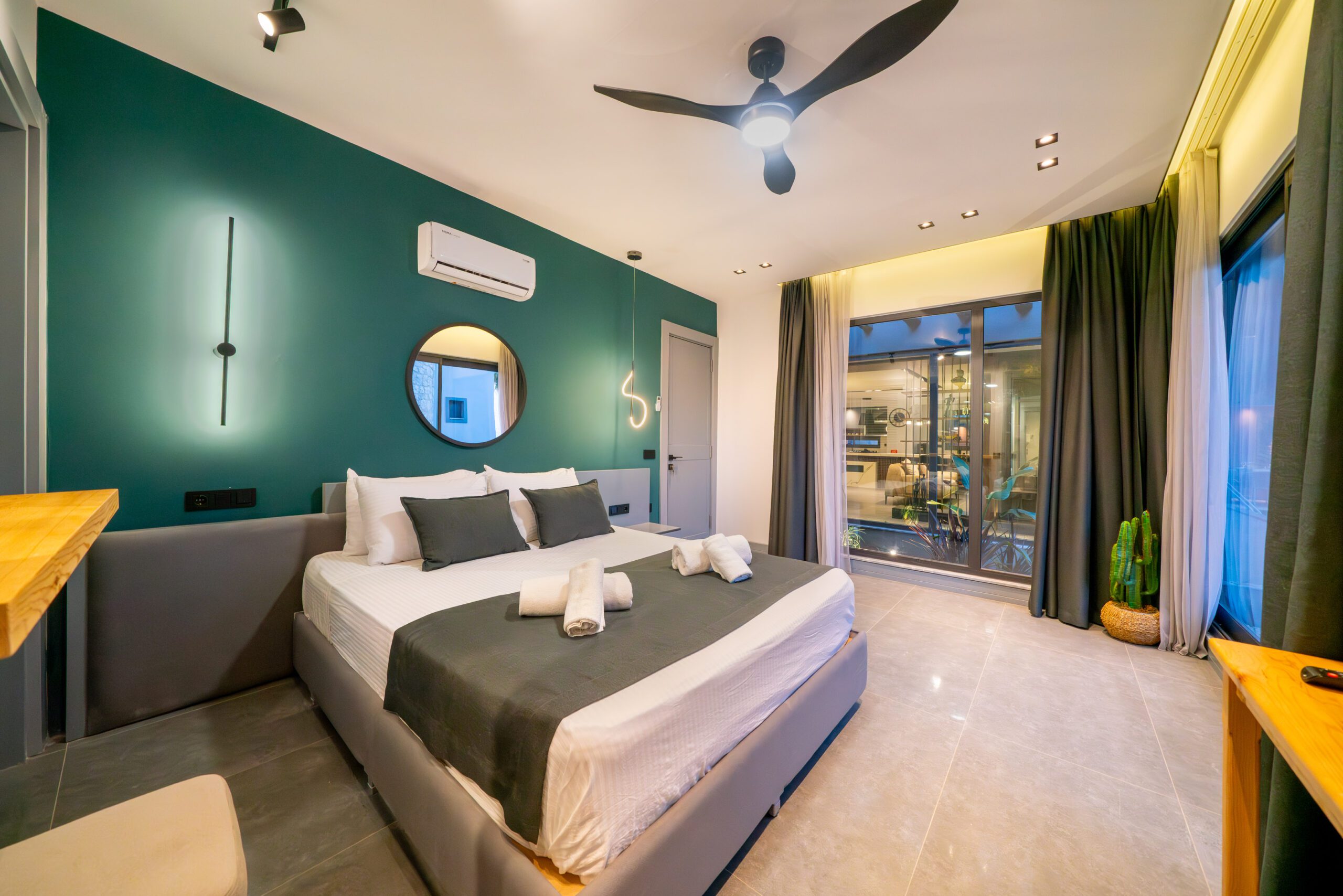 Double bedroom with garden access in Villa Nova, villa holidays in Kalkan, Turkey