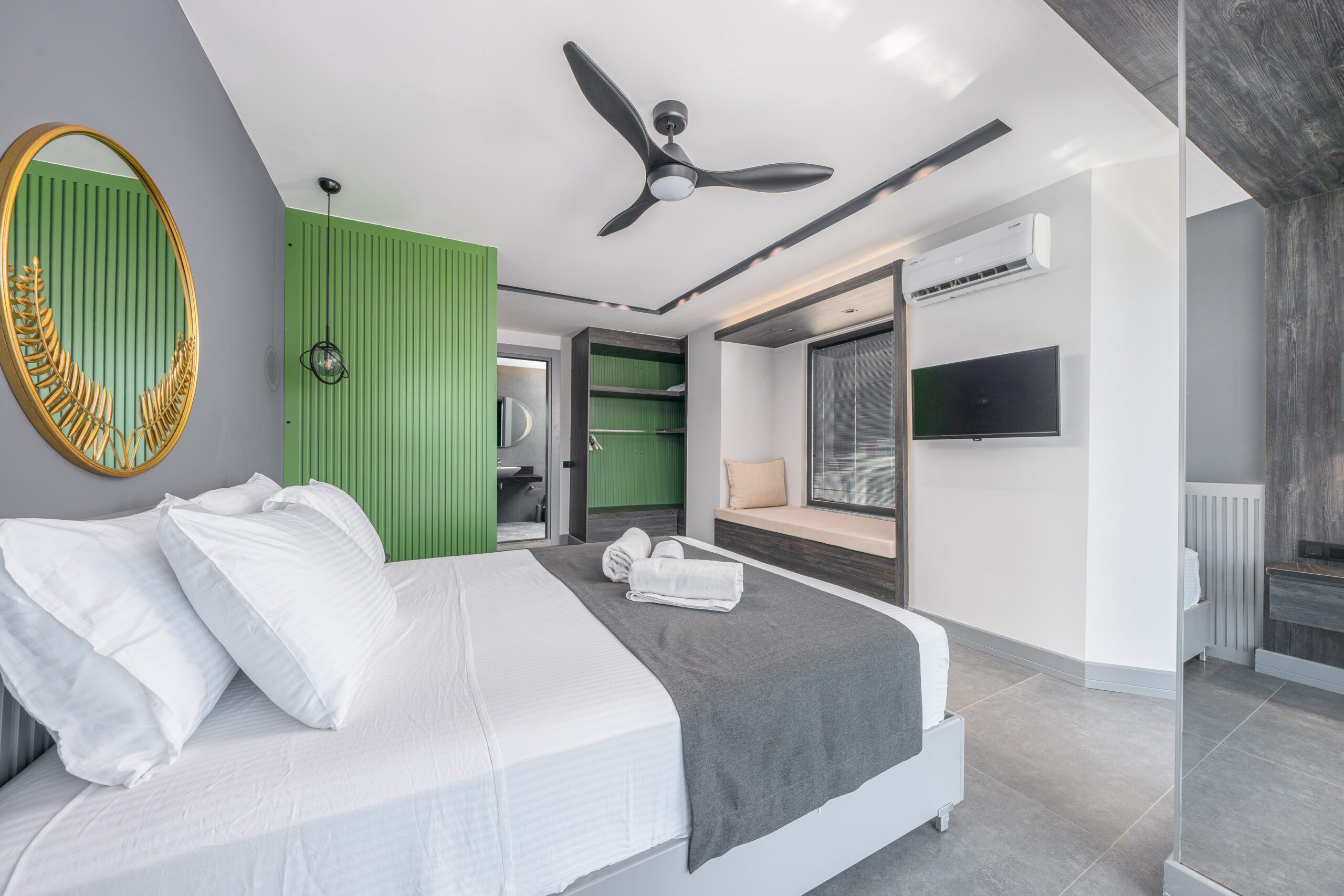 Spacious double bedroom with bathroom at Villa Nova, villa holidays in Kalkan, Turkey