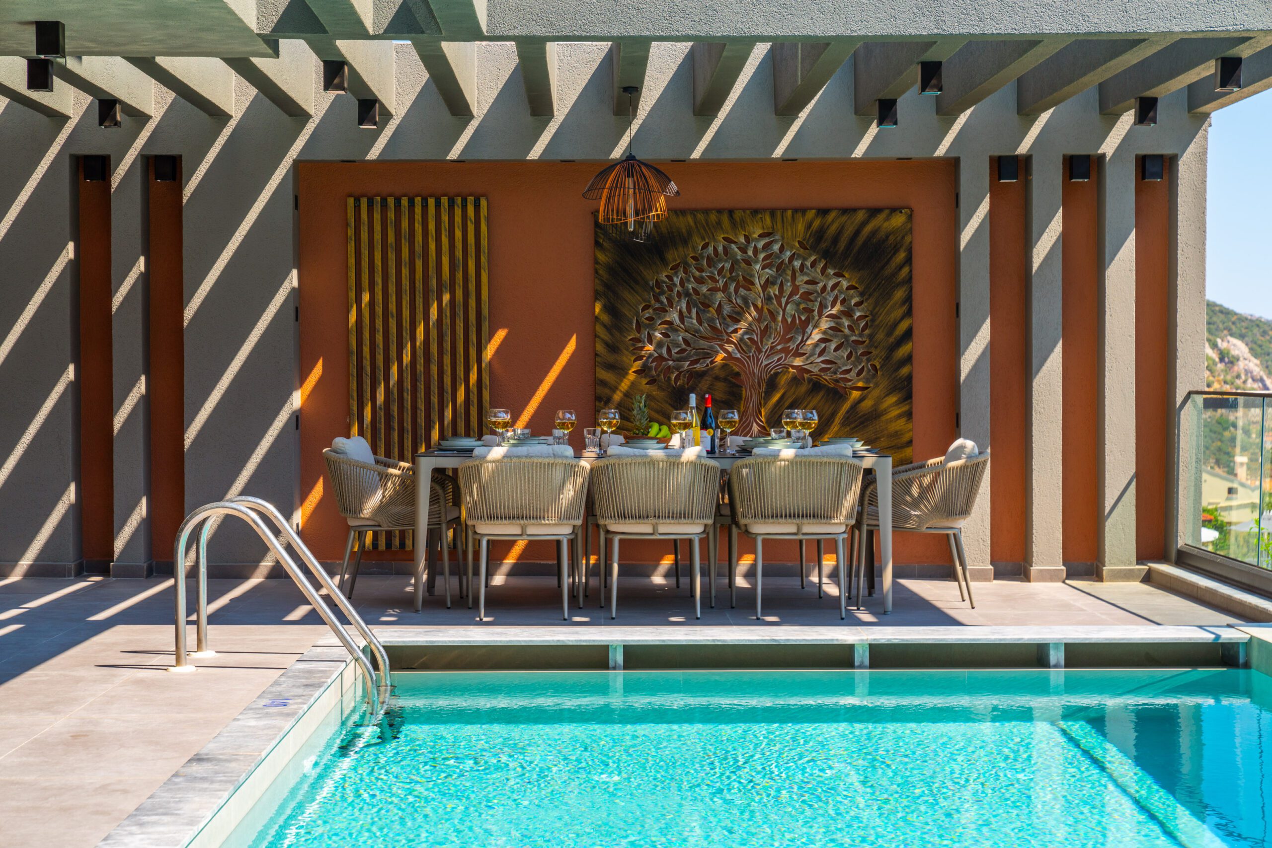 Outdoor dining area at Villa Nova, villa holidays in Kalkan, Turkey