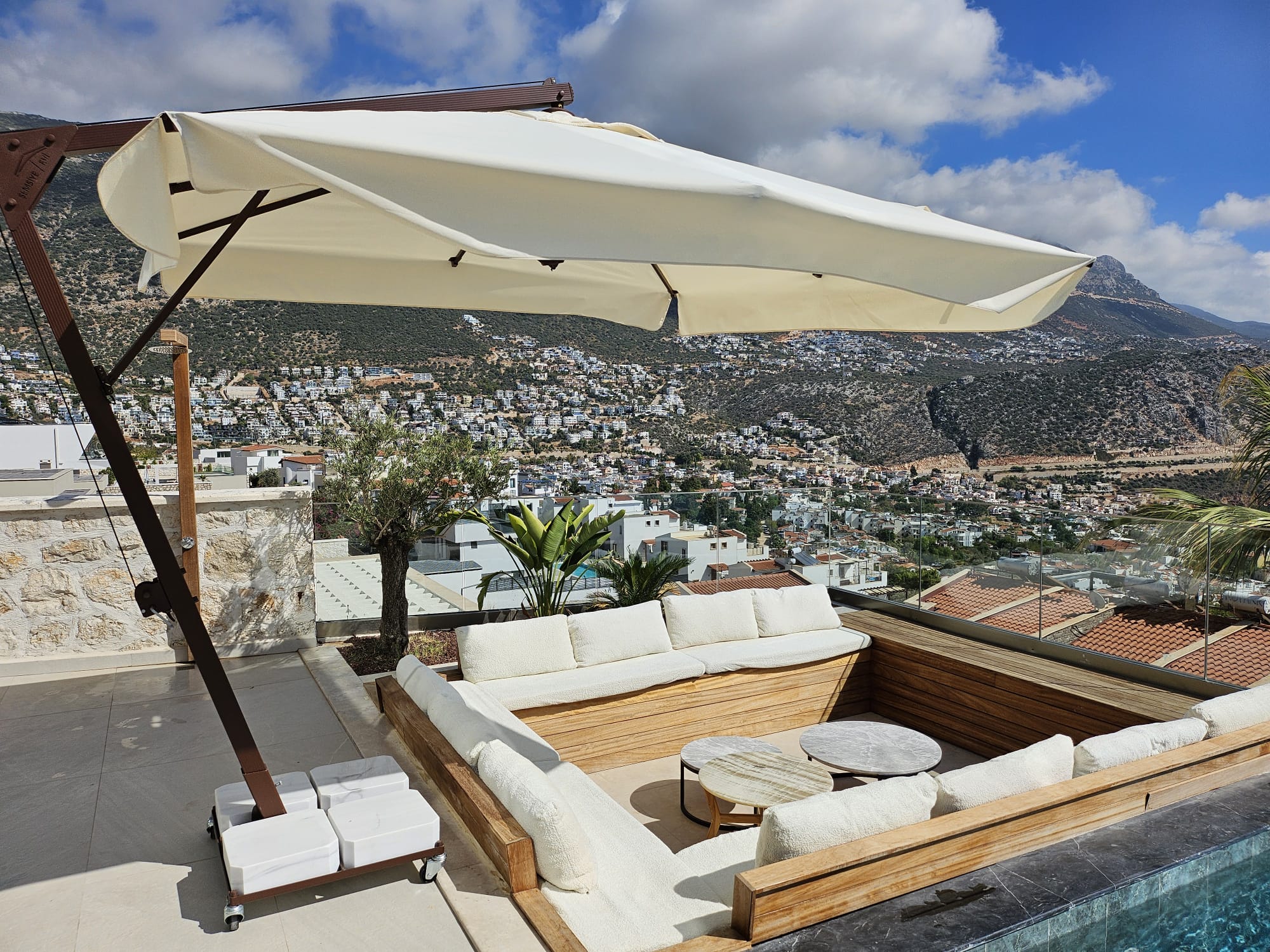 Outdoor seating area at Villa Nobles Rox, villa holidays in Kalkan, Turkey