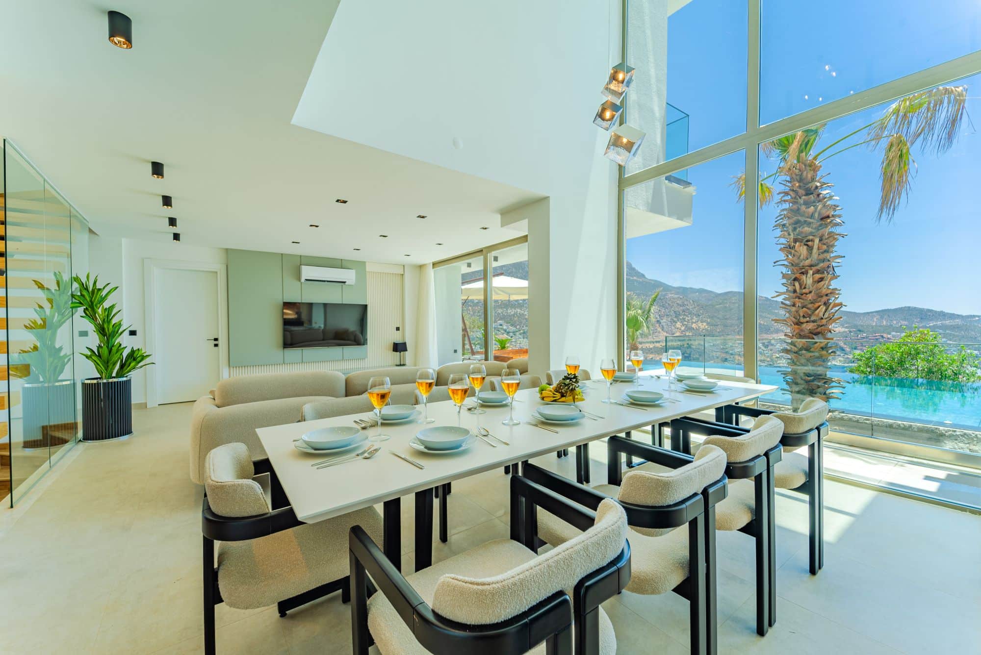 Spacious open-planned kitchen and lounge in Villa Nobles Rox, villa holidays in Kalkan, Turkey