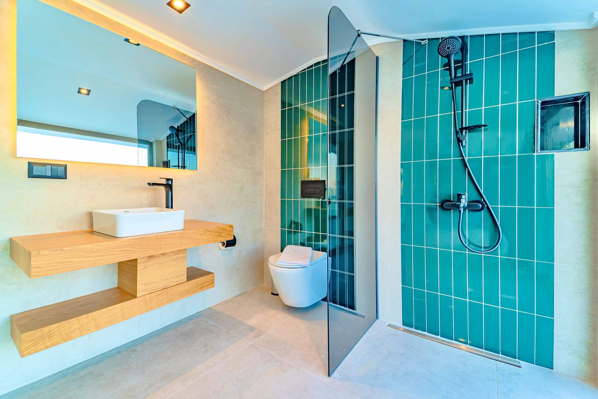 Spacious bathroom in Villa Nobles Rox, villa holidays in Kalkan, Turkey
