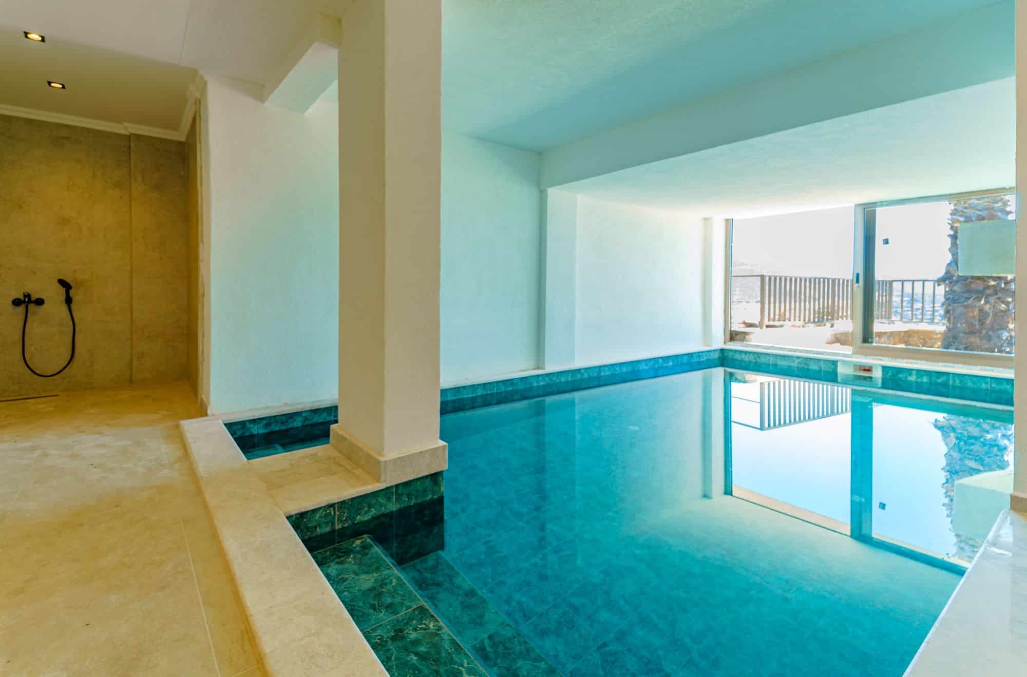 Indoor swimming pool at Villa Nobles Rox, villa holidays in Kalkan, Turkey