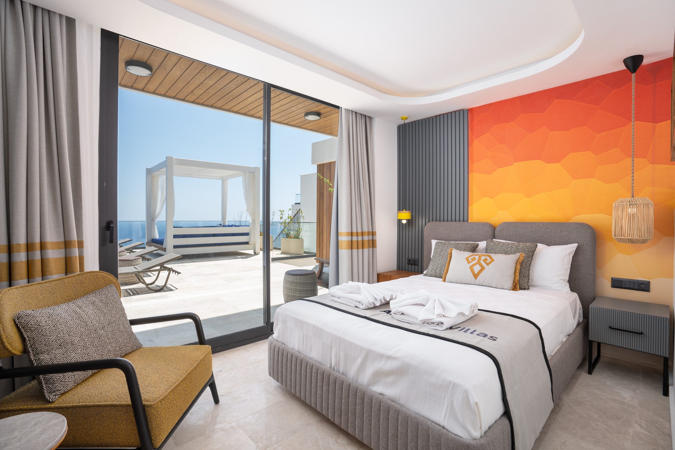 Double bedroom with garden access in Villa Anatolia 3, villas to rent in Kalkan, Turkey