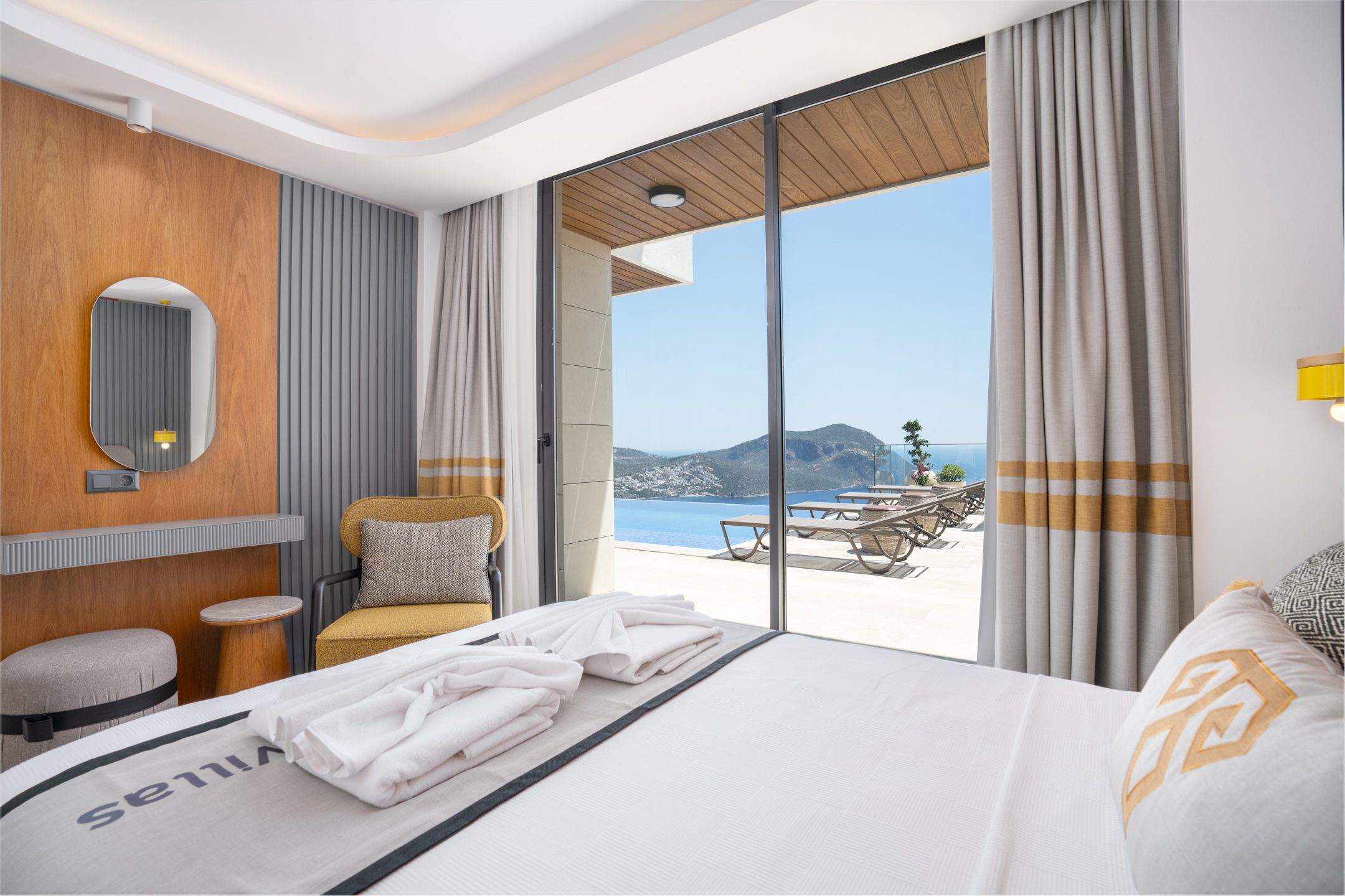 Double bedroom with garden access in Villa Anatolia 3, villas to rent in Kalkan, Turkey