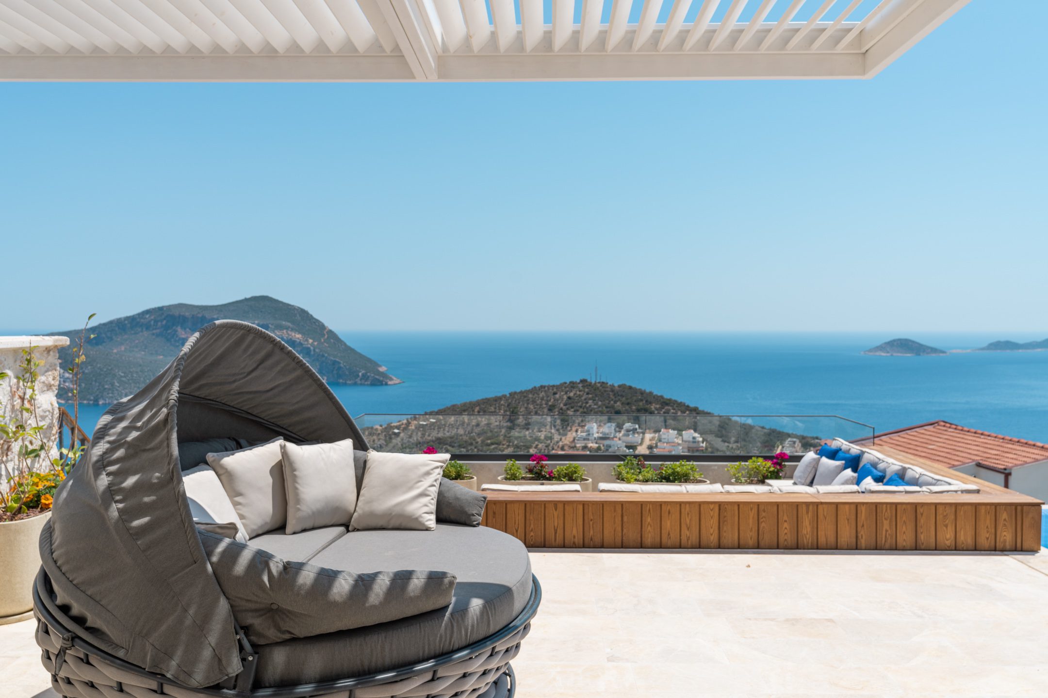 Sun bed at Villa Anatolia 3, villas to rent in Kalkan, Turkey