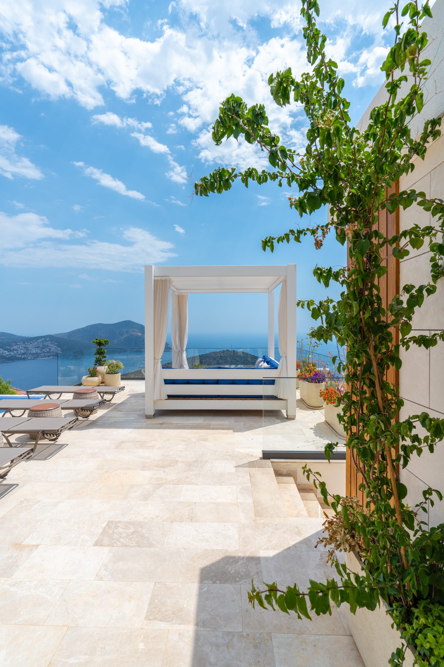 Sun bed at Villa Anatolia 3, villas to rent in Kalkan, Turkey