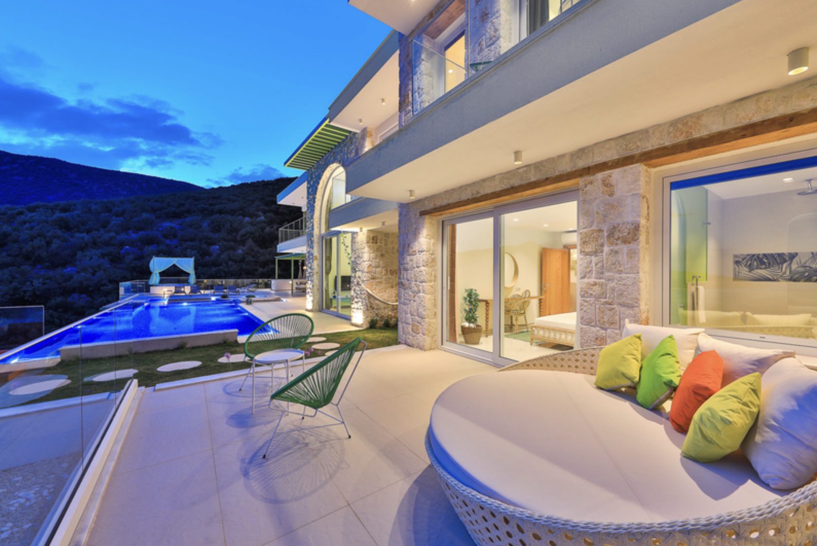 Outdoor seating at Villa Calikusu, Kalkan