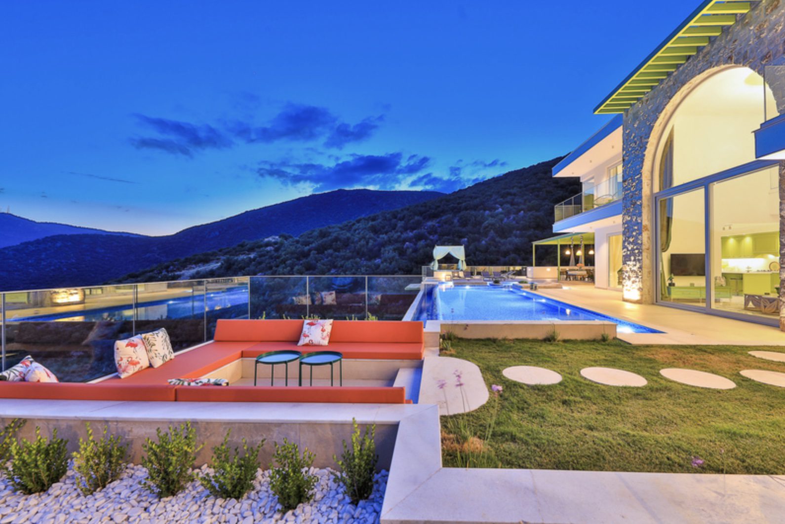 Outdoor seating at Villa Calikusu, Kalkan