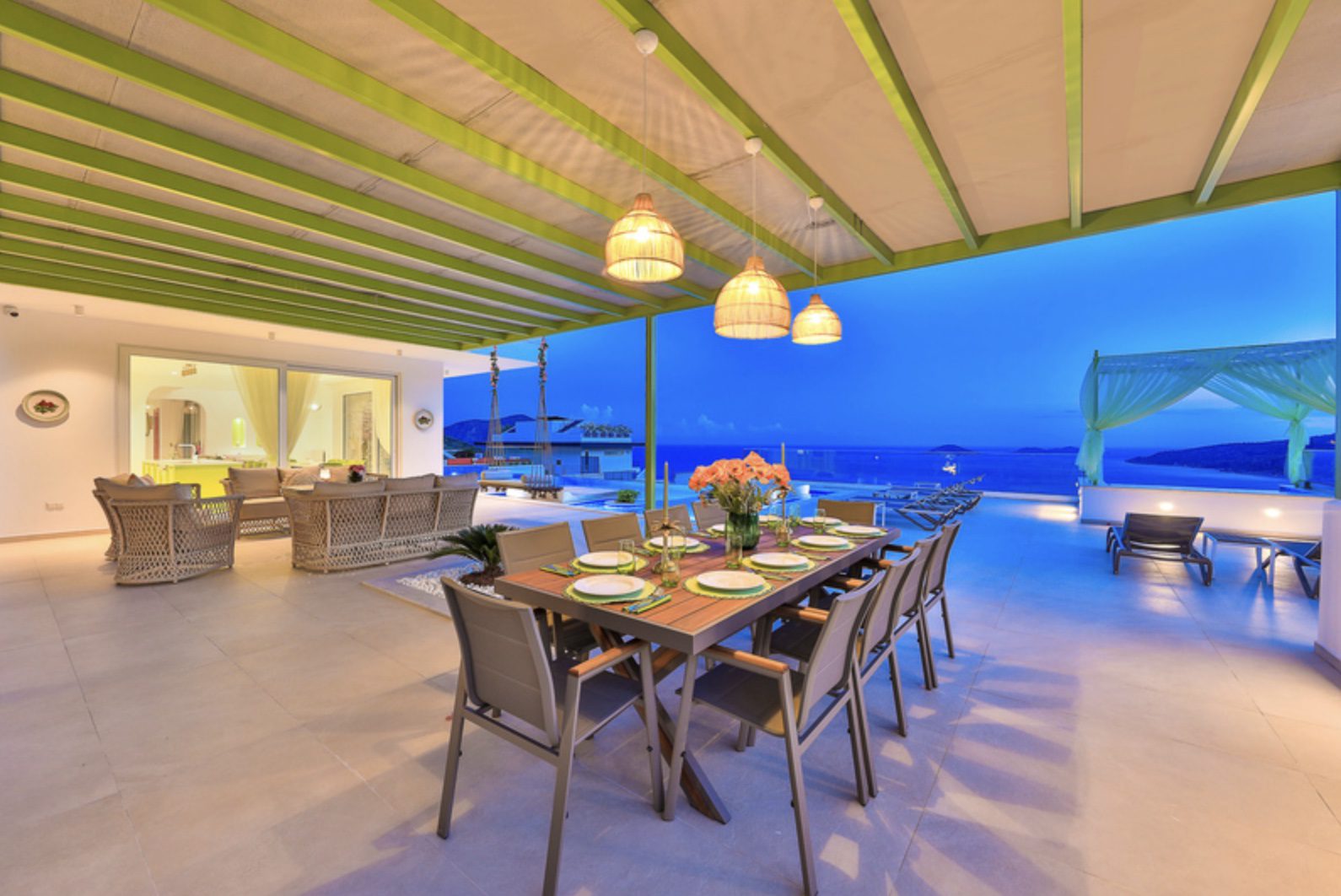 Outdoor dining area at Villa Calikusu, Kalkan