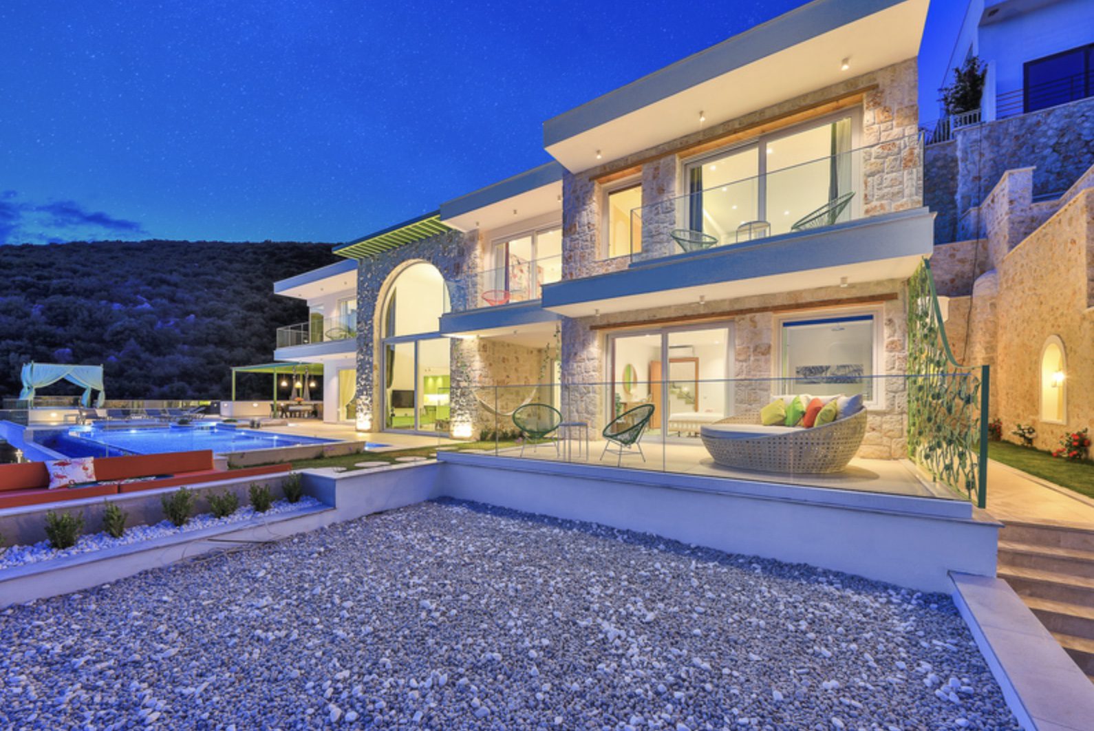 Front view of Villa Calikusu, Kalkan