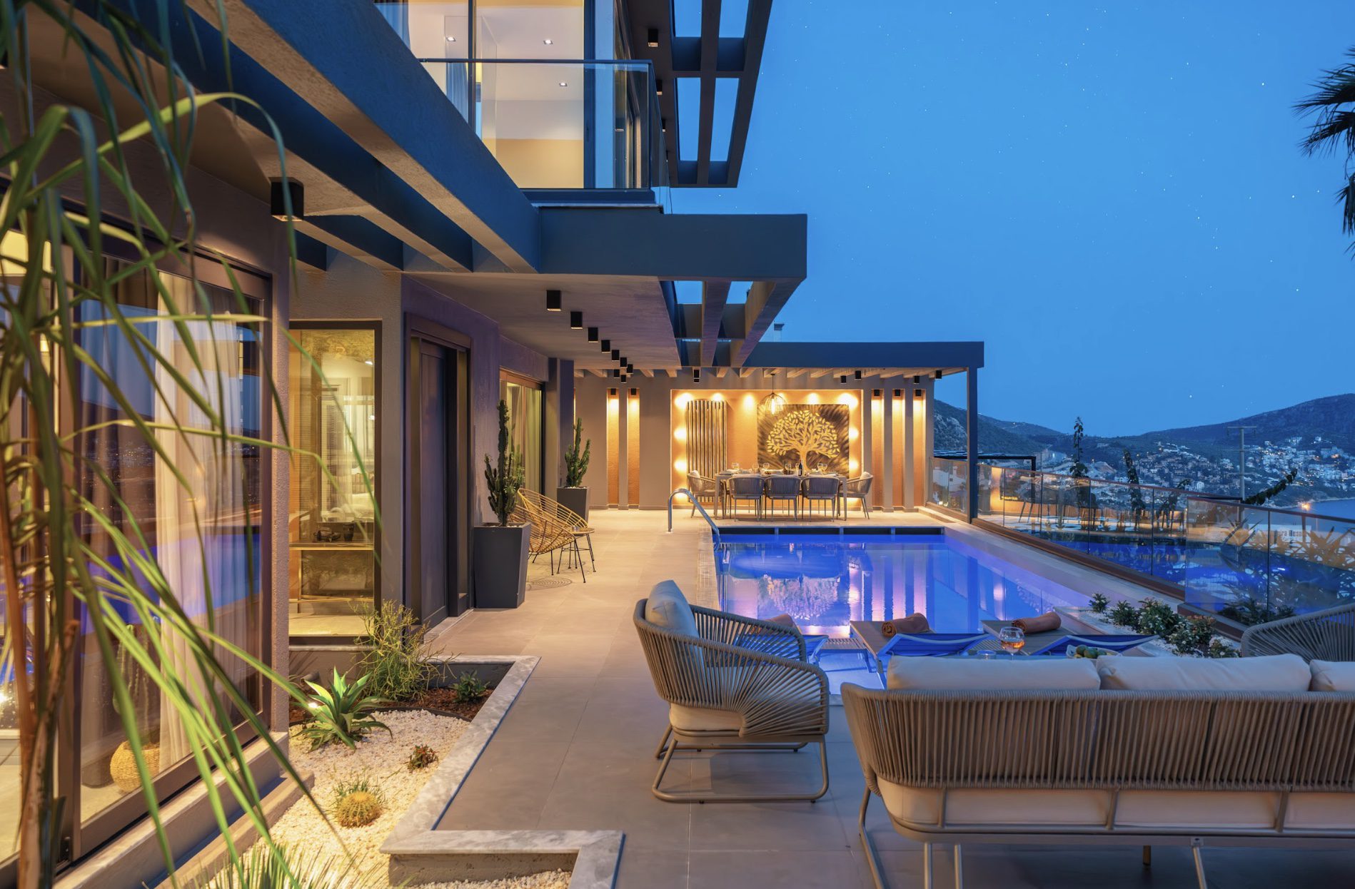 Pool terrace at Villa Nova, Kalkan villa