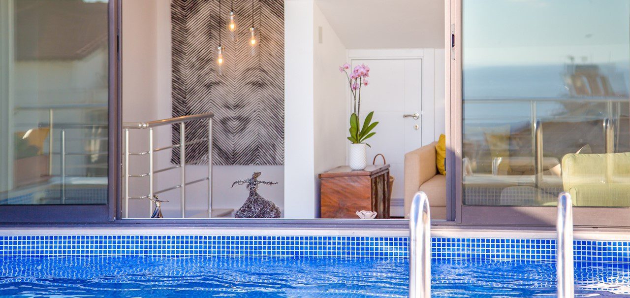 Outdoor pool at Rumi Apartment, Kalkan